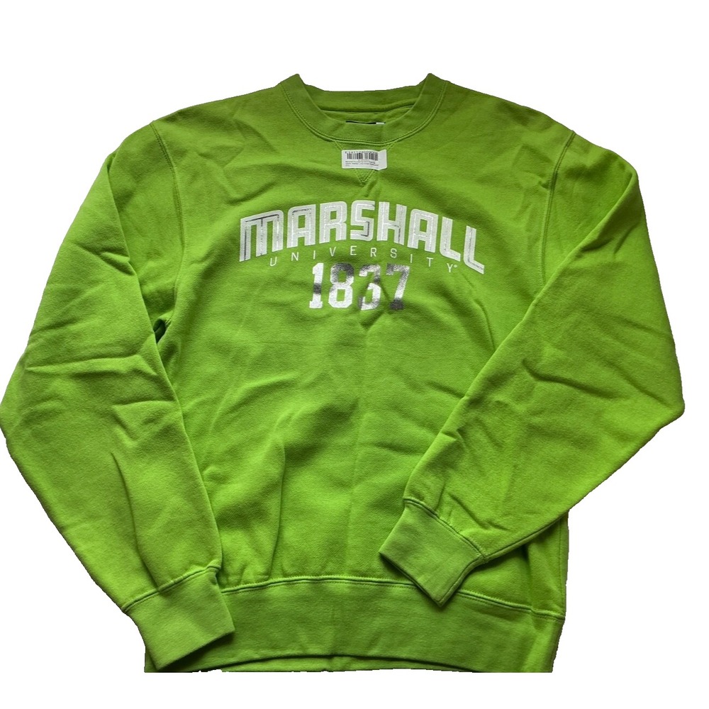 Gear For Sports Sweatshirt Womens Marshall Thundering Herd, Lime Green, XS, New
